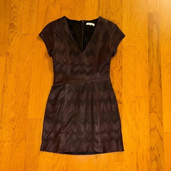 Parker | Dresses | Parker Espresso Brown Fully Lined Leather Cut Out Mini  Dress Size Xs | Poshmark